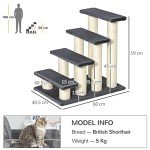 Pawhut 4-Step Pet Stairs for Dogs and Cats