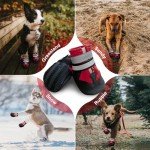 Muecleao Waterproof Dog Boots with Reflective Straps