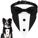 Formal Dog Tuxedo Suit with Bow Tie Collar
