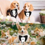 Formal Dog Tuxedo Suit with Bow Tie Collar
