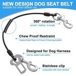 Dog Car Harness and Seatbelt - 2 Pack Black