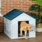 Weather-Resistant Dog House for Large Dogs - Blue
