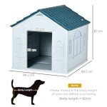 Weather-Resistant Dog House for Large Dogs - Blue