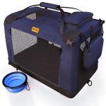 PetProved Collapsible Dog Travel Crate - Navy