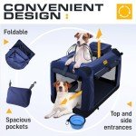 PetProved Collapsible Dog Travel Crate - Navy