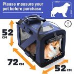 PetProved Collapsible Dog Travel Crate - Navy