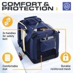 PetProved Collapsible Dog Travel Crate - Navy