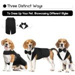 Dog Tuxedo and Bow Tie Set for Pets
