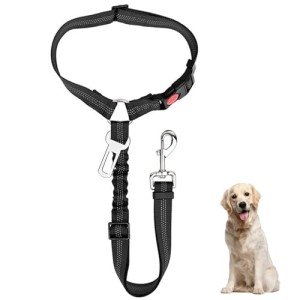 Adjustable Dog Car Seat Belt with Bungee Buffer
