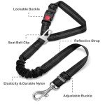 Adjustable Dog Car Seat Belt with Bungee Buffer