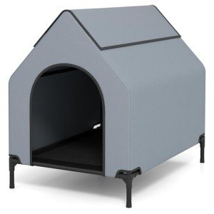 Elevated Large Dog House with Weatherproof Canopy