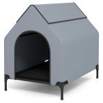 Elevated Large Dog House with Weatherproof Canopy