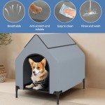 Elevated Large Dog House with Weatherproof Canopy