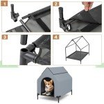 Elevated Large Dog House with Weatherproof Canopy