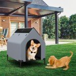Elevated Large Dog House with Weatherproof Canopy