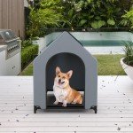 Elevated Large Dog House with Weatherproof Canopy