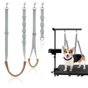 Adjustable Dog Grooming Harness with Belly Loops