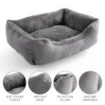 Cozy Washable Fleece Dog & Cat Bed - Grey