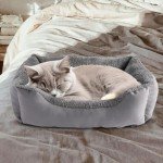 Cozy Washable Fleece Dog & Cat Bed - Grey