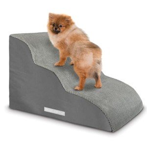 Stylish Dog Steps with Washable Cover - Grey