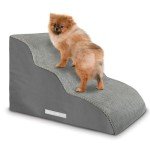 Stylish Dog Steps with Washable Cover - Grey
