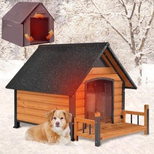 Insulated Outdoor Dog House for Small to Medium Dogs