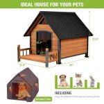 Insulated Outdoor Dog House for Small to Medium Dogs