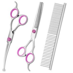 3-Piece Stainless Steel Grooming Scissors Set for Pets