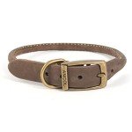 Ancol Timberwolf Leather Round Dog Training Collar
