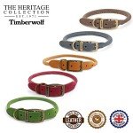 Ancol Timberwolf Leather Round Dog Training Collar