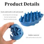 Blue Rubber Dog Grooming Brush for Shedding