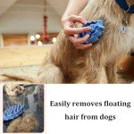 Blue Rubber Dog Grooming Brush for Shedding