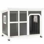 PawHut Wooden Outdoor Dog Kennel with Openable Roof