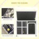 PawHut Wooden Outdoor Dog Kennel with Openable Roof