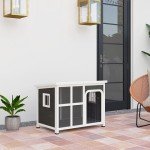 PawHut Wooden Outdoor Dog Kennel with Openable Roof