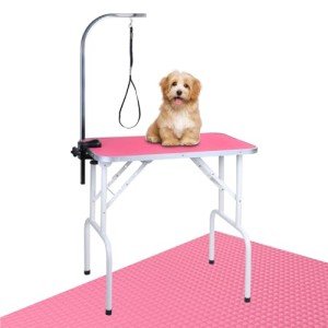 Foldable Heavy Duty Dog Grooming Table - Pink