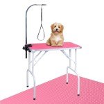 Foldable Heavy Duty Dog Grooming Table - Pink