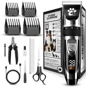 Cordless Dog Grooming Clippers with LED Display