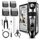 Cordless Dog Grooming Clippers with LED Display