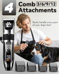 Cordless Dog Grooming Clippers with LED Display