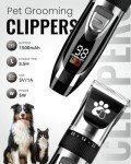 Cordless Dog Grooming Clippers with LED Display