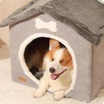 Cozy Foldable Dog House with Removable Cushion