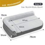 Orthopedic L-Shape Dog Bed with Washable Cover