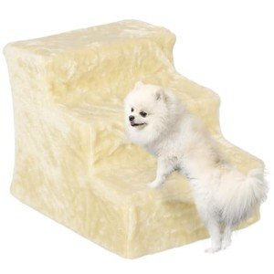 Portable Three-Step Dog Stairs with Washable Cover