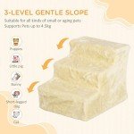 Portable Three-Step Dog Stairs with Washable Cover