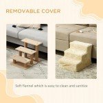 Portable Three-Step Dog Stairs with Washable Cover