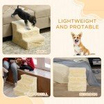 Portable Three-Step Dog Stairs with Washable Cover