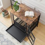 Heavy Duty Wooden Dog Crate End Table