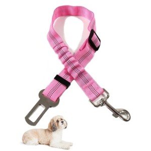 Adjustable Dog Car Seat Belt - Pink Safety Harness
