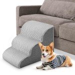 3-Step Non-Slip Dog Stairs with Plush Cover